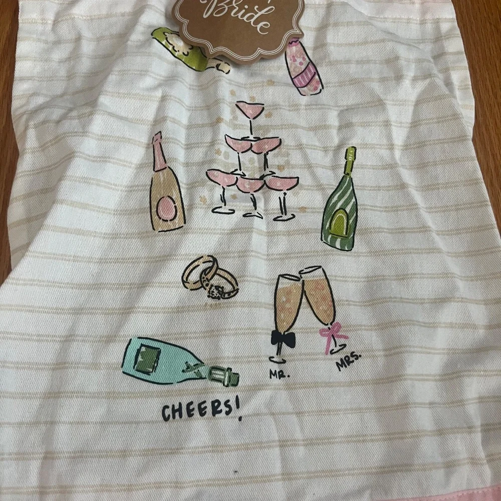 - pink champange glasses apron